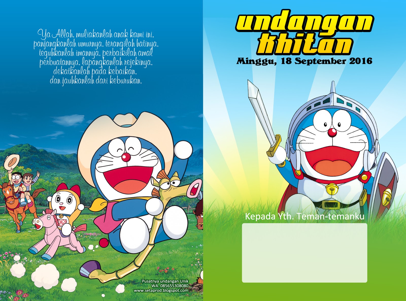 Undangan Model Doraemon Termurah Jawa Timur Nirwana Digital Print